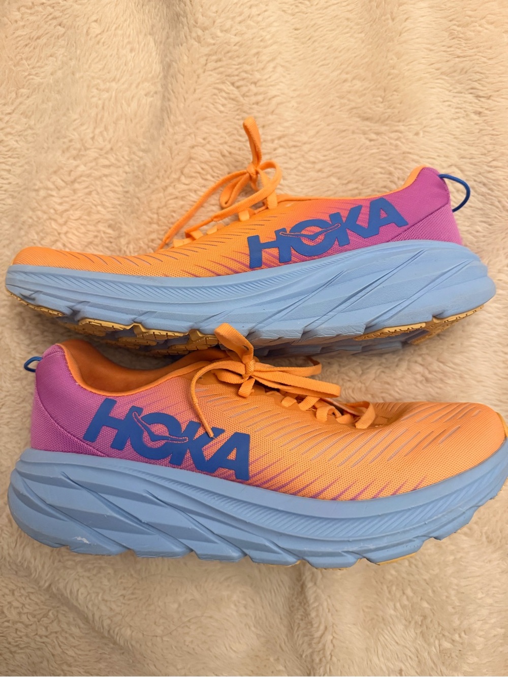 Hoka Women's Orange, Pink & Blue Cushioned Running Shoes
